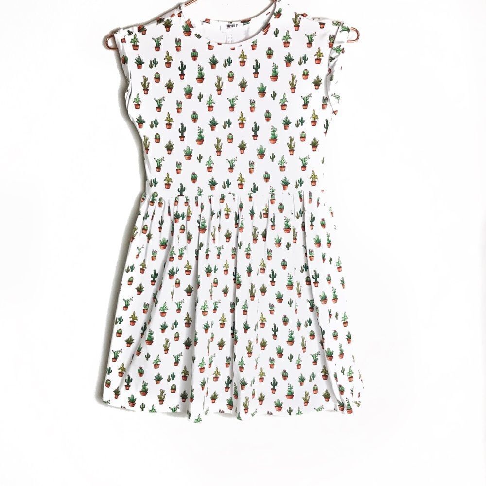 EUC Forever 21 Girls Cactus Babydoll Dress 11/12